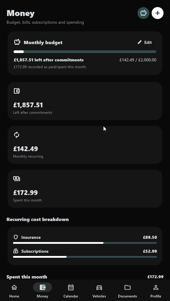 LifeHub Money screenshot