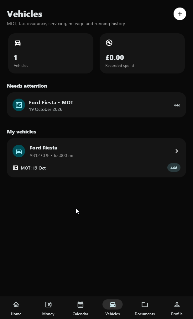LifeHub Vehicles screenshot